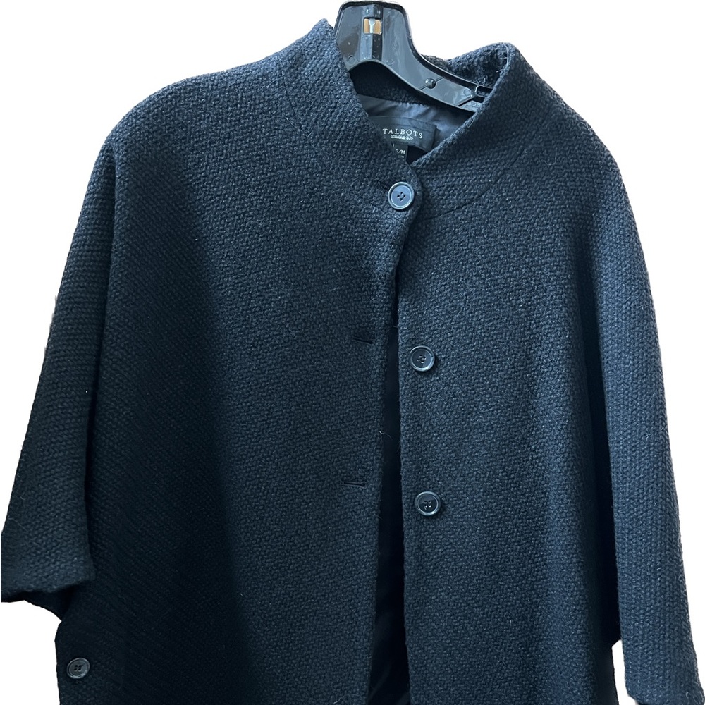 Talbots S/M Black Cape Jacket Like New